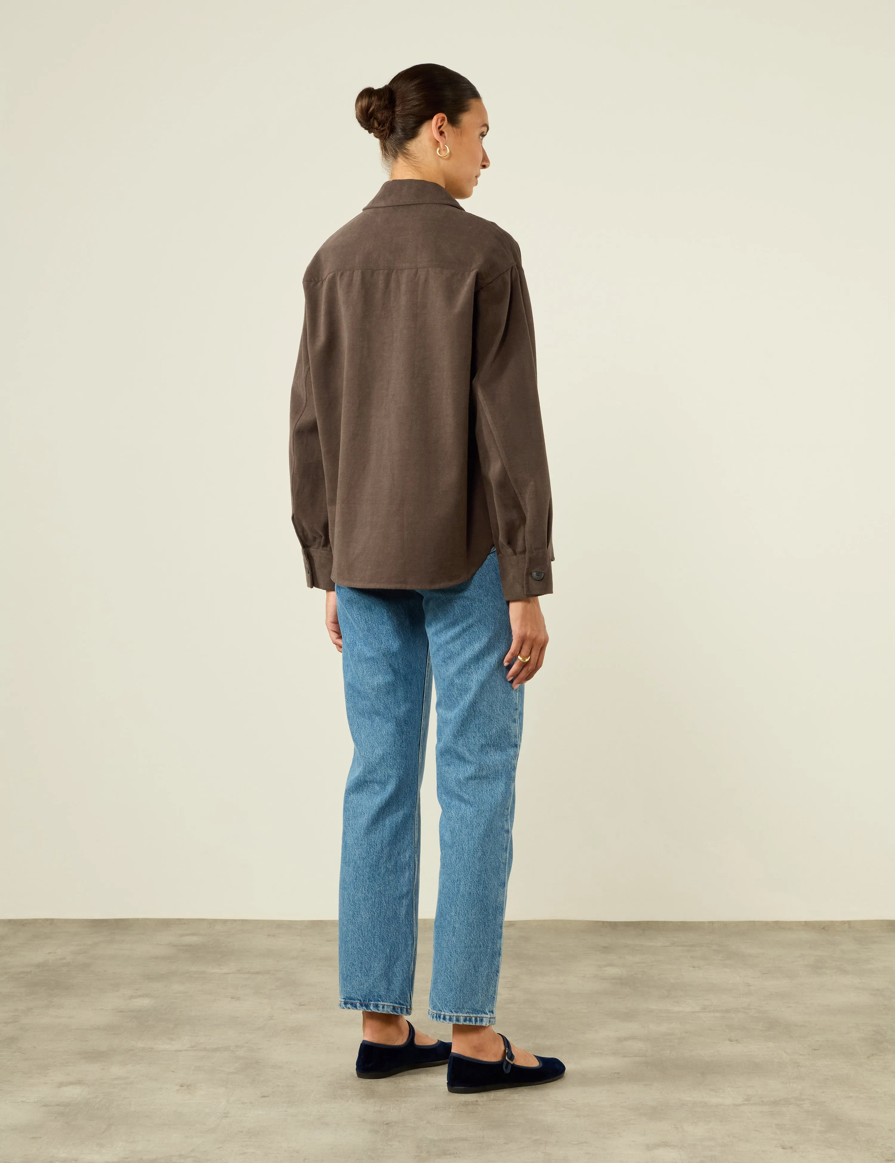 Overshirt: Brushed Twill, Mocha