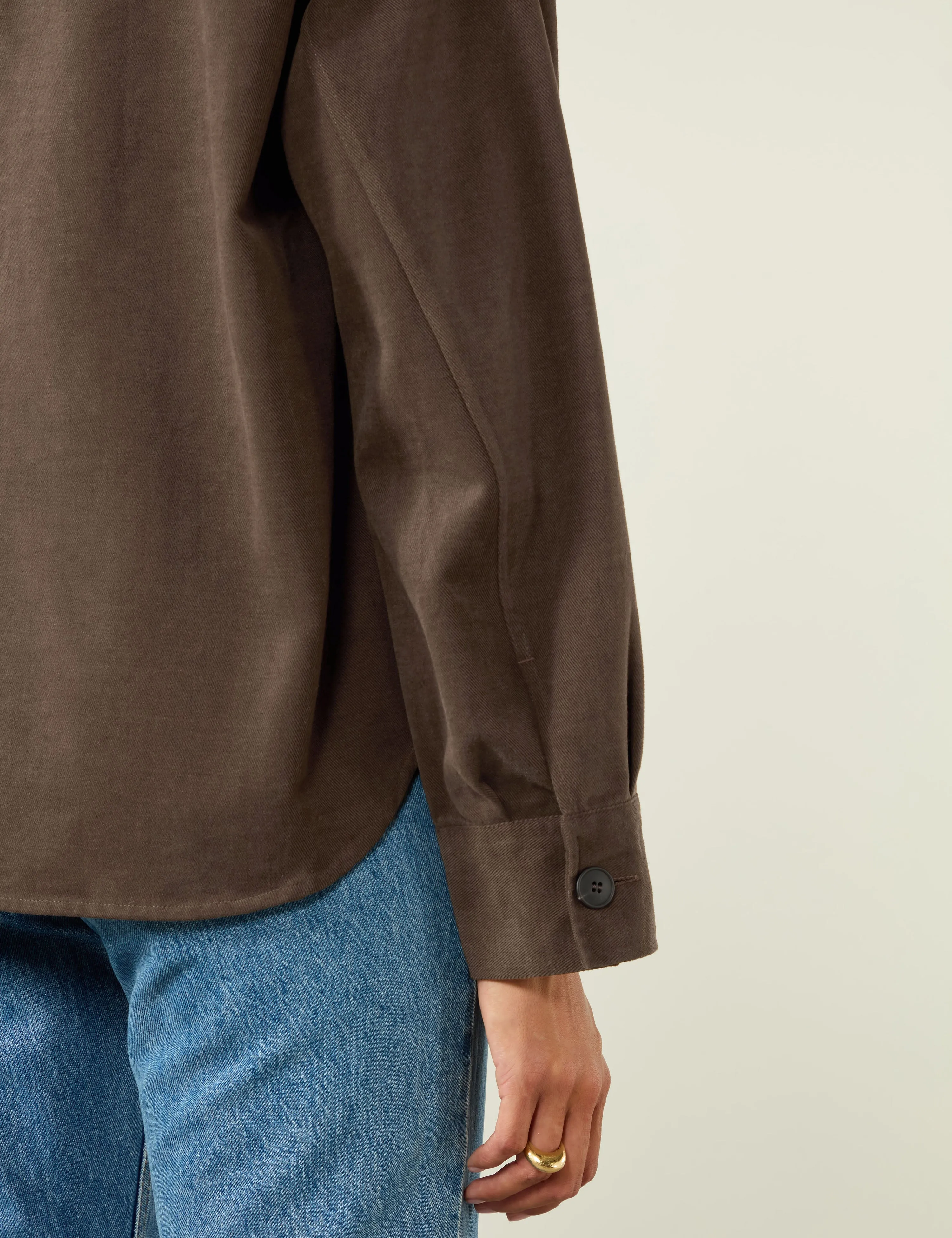 Overshirt: Brushed Twill, Mocha