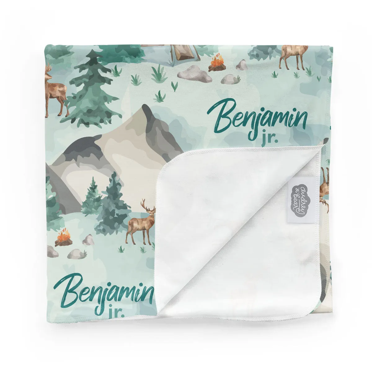 Personalized  Swaddle & Hat Set | The Great Outdoors