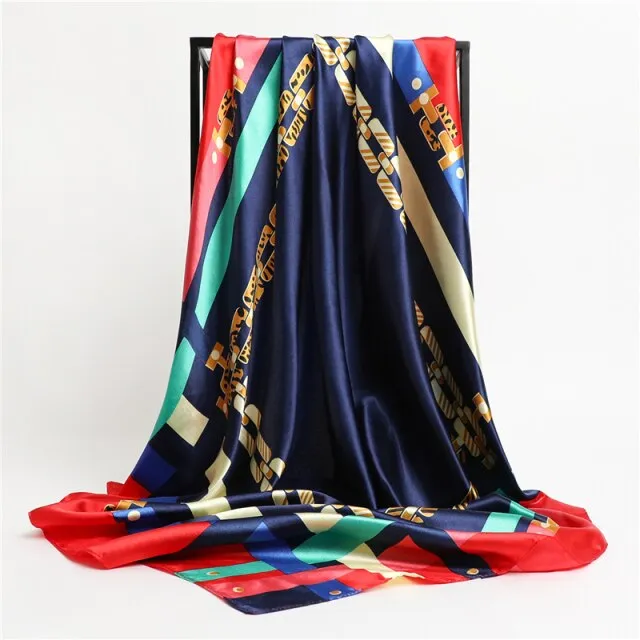 Premium Flower Silk Square Scarf