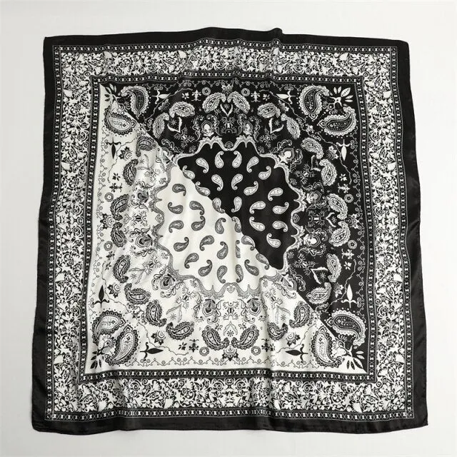 Premium Flower Silk Square Scarf