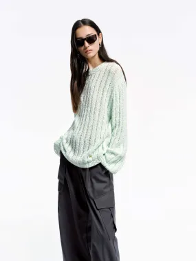 Ribbed Cotton Blend Sweater