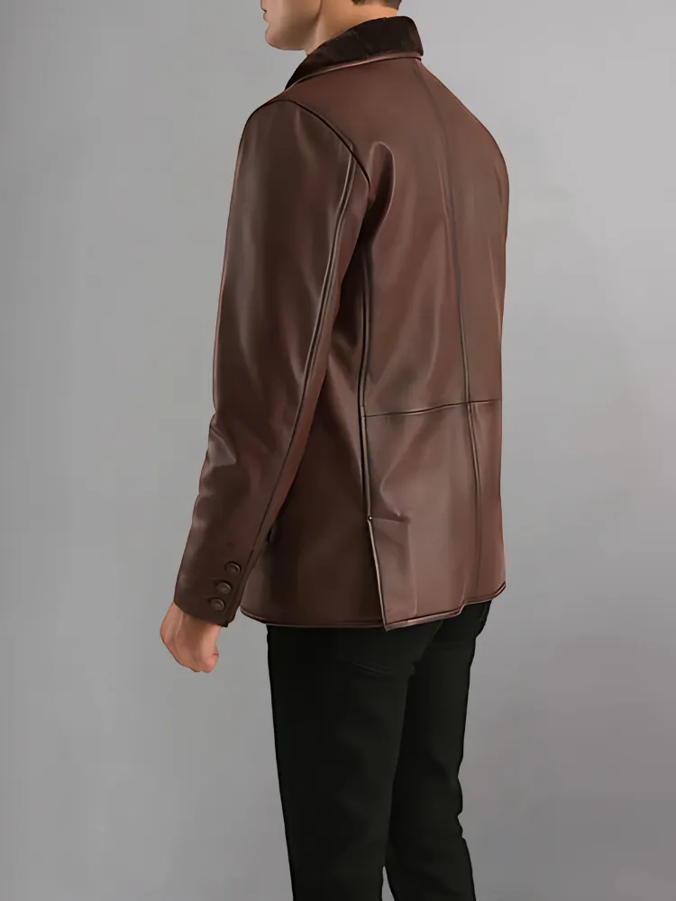 Rocky Brown Fur Leather Coat