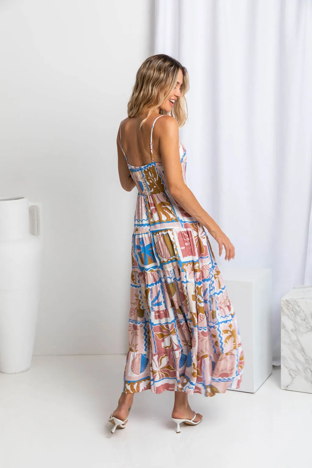 Sable Maxi Dress - Tile Print