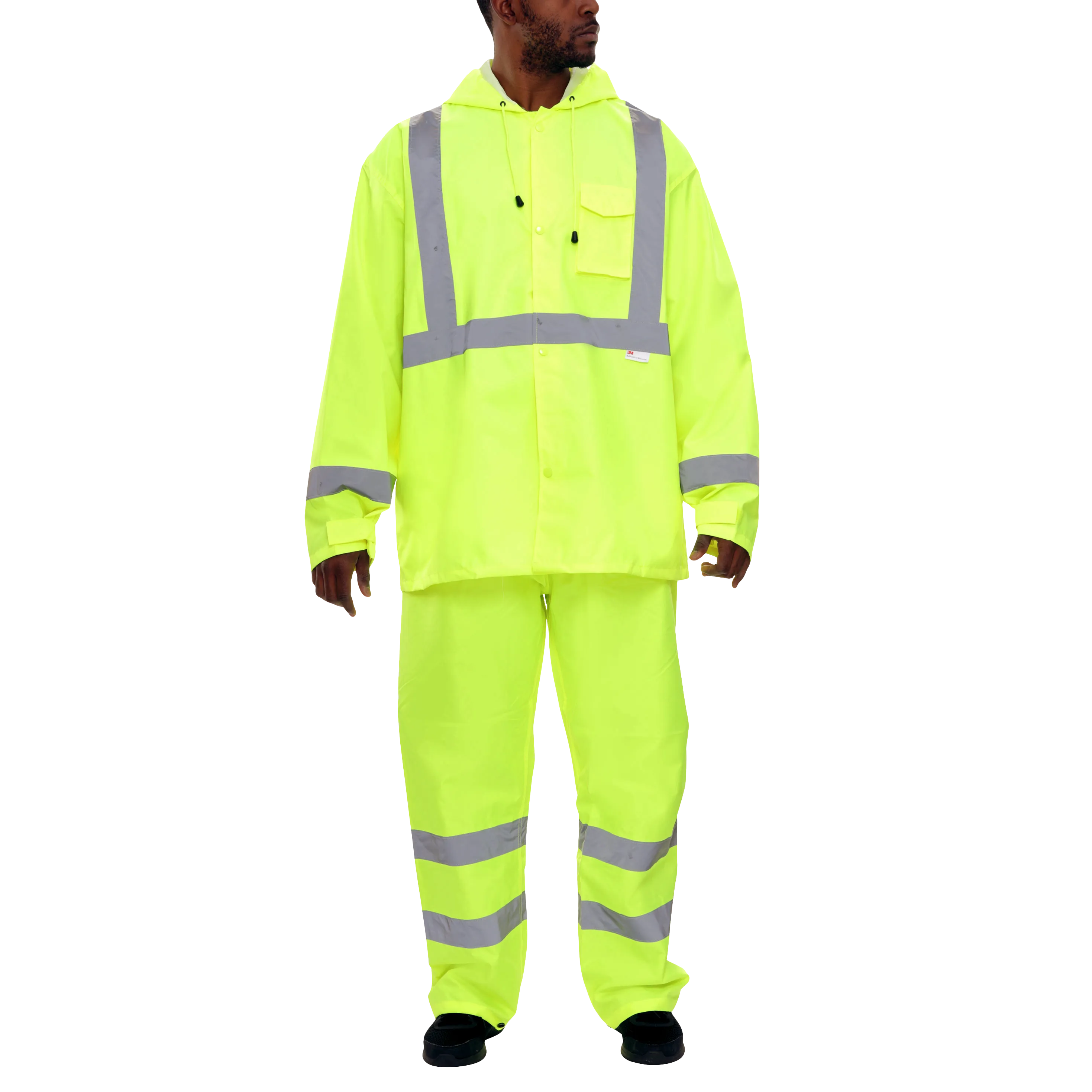 Safety Raingear Hi Vis Rainsuit Waterproof Hooded Parka & Pants