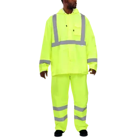 Safety Raingear Hi Vis Rainsuit Waterproof Hooded Parka & Pants