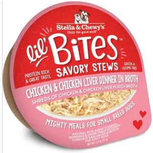 Stella & Chewy's Lil Bites Savory Stew Chicken & Liver Dog Food 2.8 oz