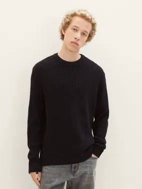 STRUCTURED CREW NECK SWEATER