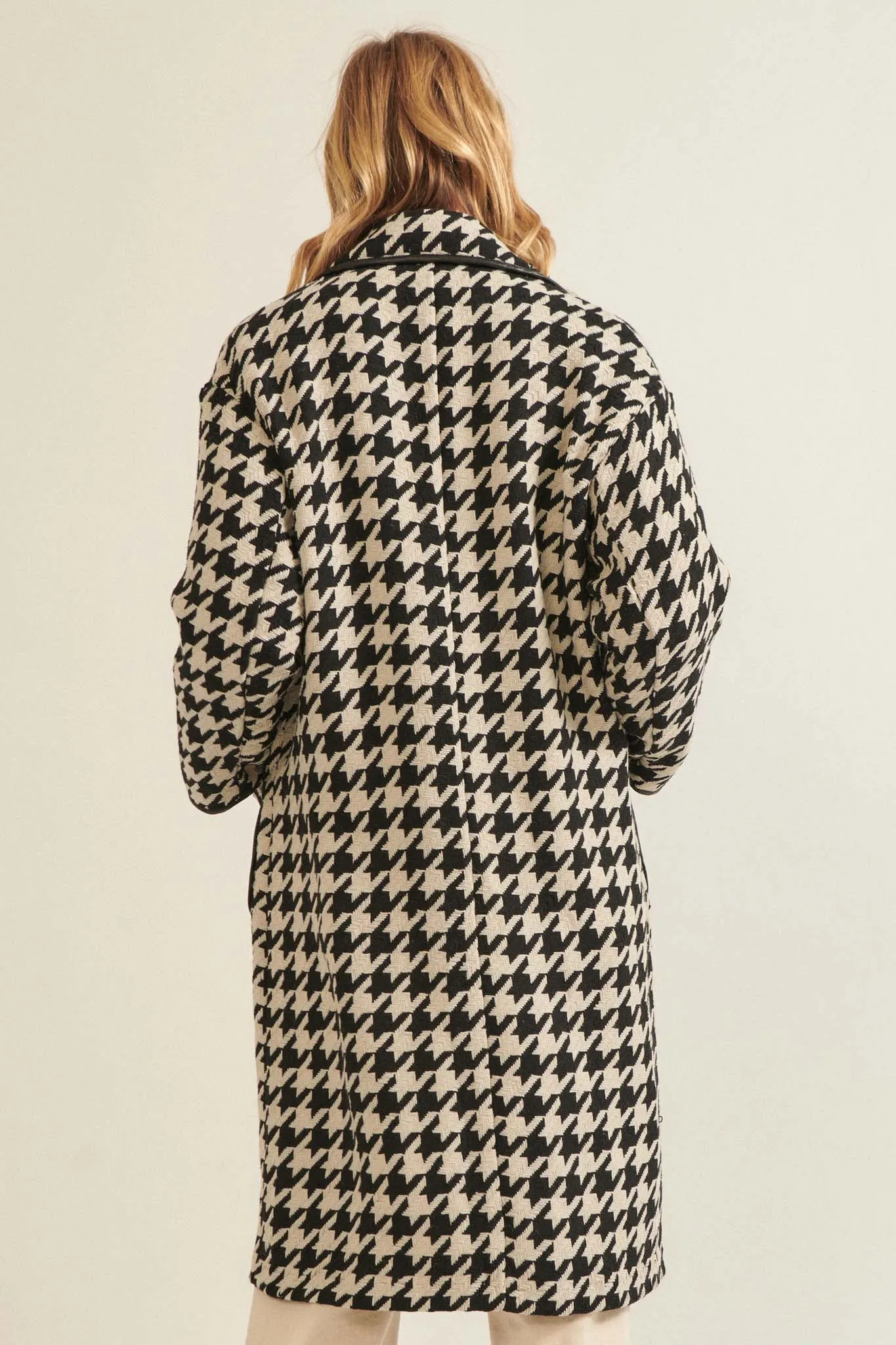 Style Hunter Houndstooth Tweed Overcoat