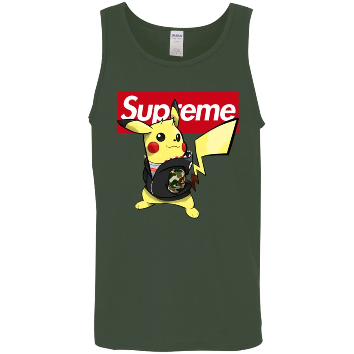 Supreme Pikachu T-shirt Men Cotton Tank