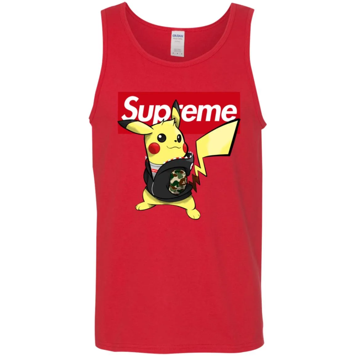 Supreme Pikachu T-shirt Men Cotton Tank