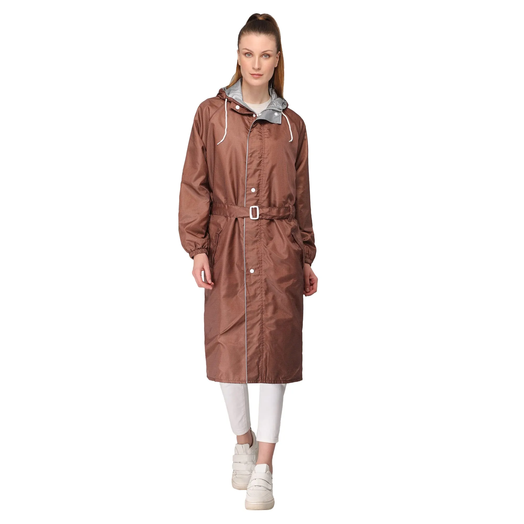 The Clownfish by STRAUSS Raincoats for Women Waterproof Reversible Double Layer. Brilliant Pro Series (Brown, XX-Large)