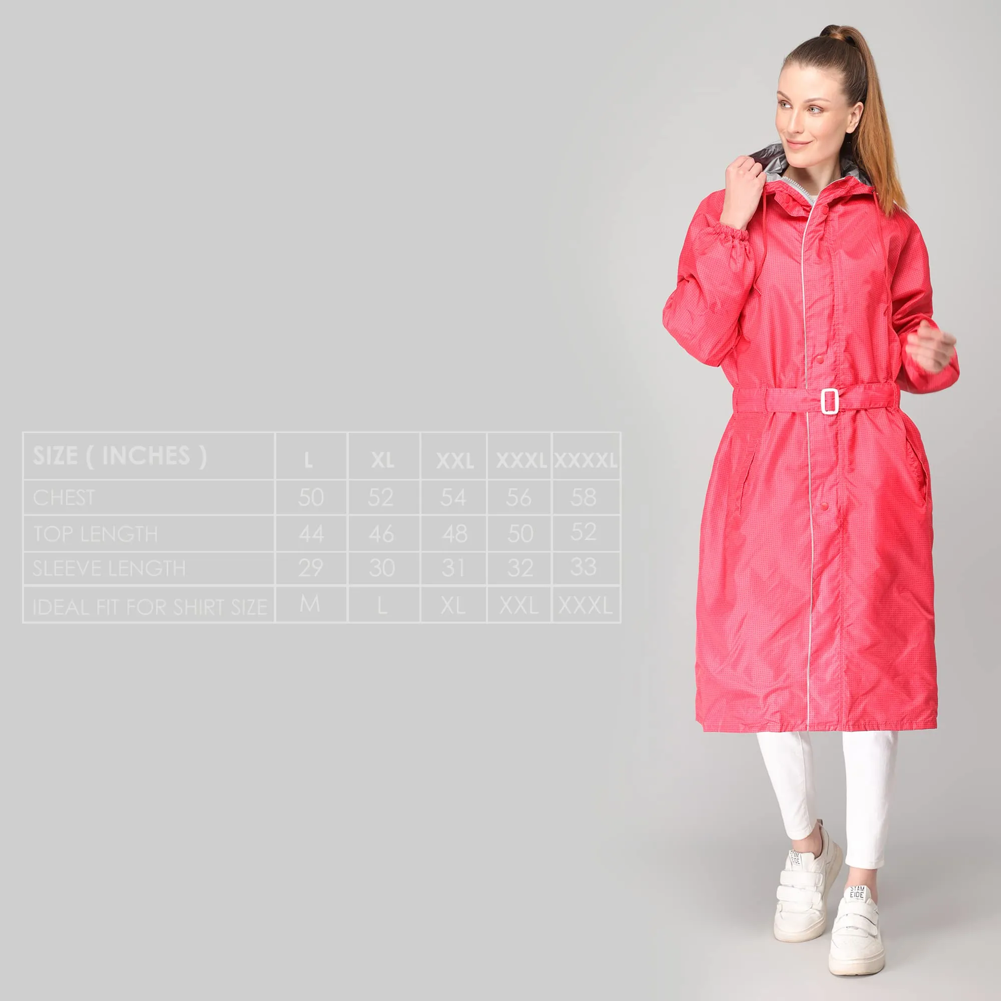 The Clownfish by STRAUSS Raincoats for Women Waterproof Reversible Double Layer. Brilliant Pro Series (Red, XXXX-Large)