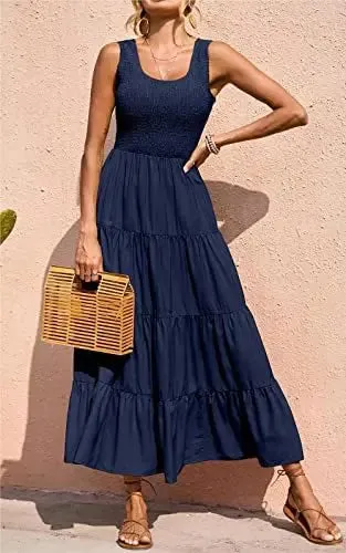 Trendy Ruffled Sleeveless Maxi Dress