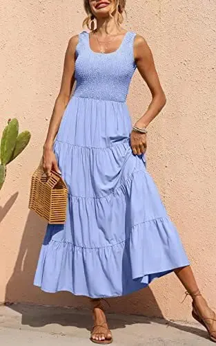 Trendy Ruffled Sleeveless Maxi Dress