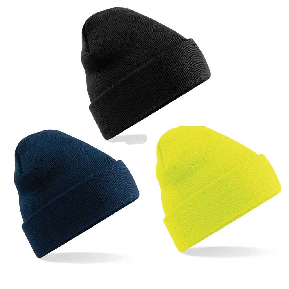 US 3-6 Pack Warm Beanie Skull Winter Cuff Hats Ribbed Solid Plain Knit Ski Cap