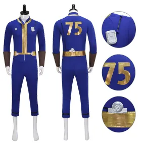 Vault 75 Jumpsuit Fallout Vault Cosplay Costume Vault Dweller Blue Jumpsuit Halloween Suit