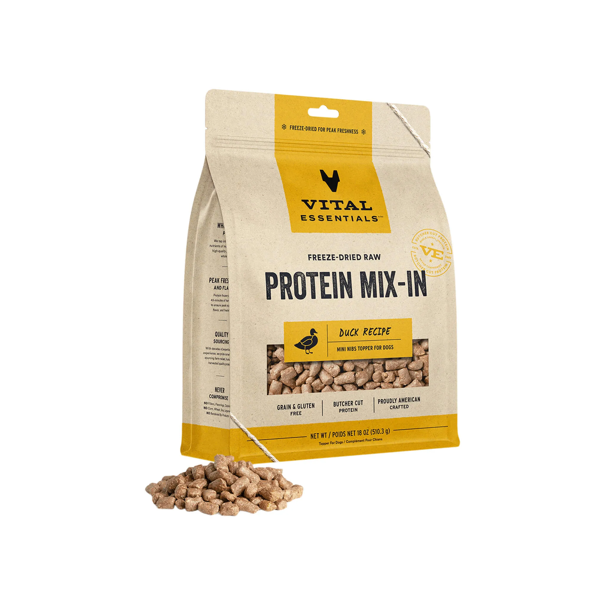 Vital Essentials Freeze-Dried Raw Protein Mix-In Mini Nibs for Dogs