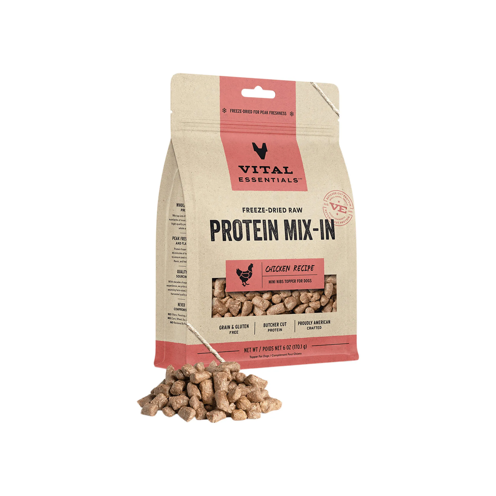 Vital Essentials Freeze-Dried Raw Protein Mix-In Mini Nibs for Dogs