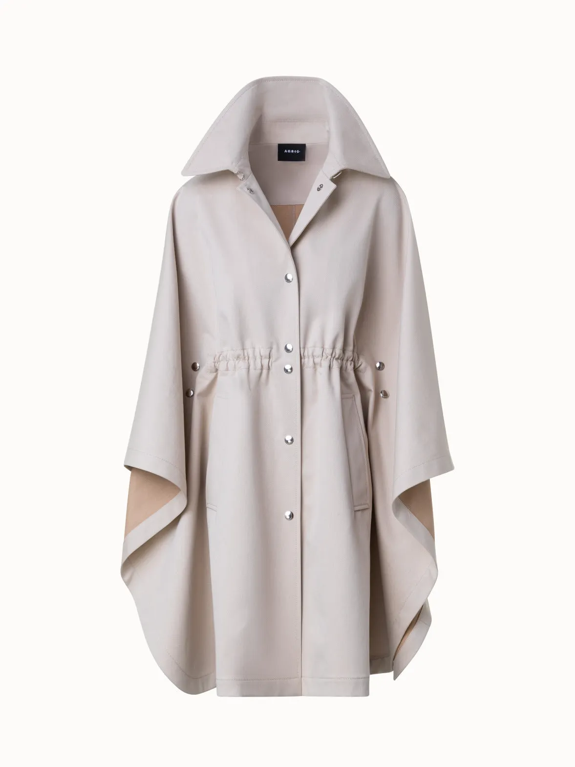 Water Repellent Cape Coat in Cotton Twill