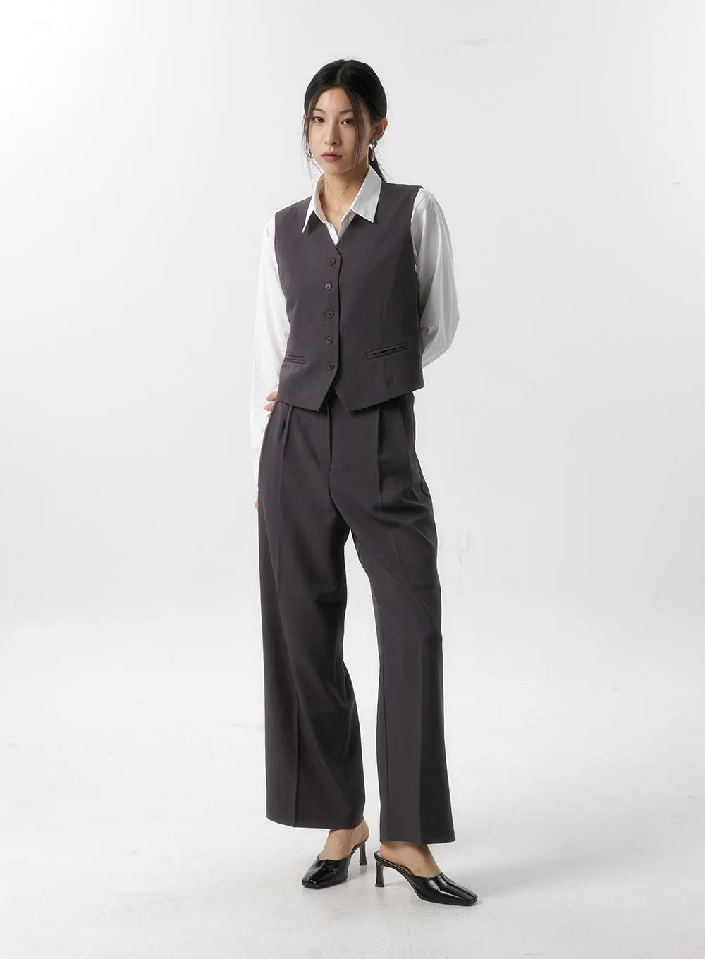 Wide Fit Tailored Pants IS315