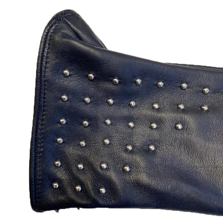 Winnie Wood - Women's Silk Lined Studded Leather Gloves