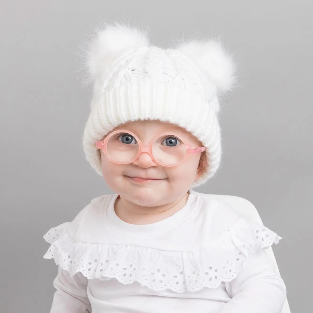 Winter White Fluffer Beanie Hat for Babies, Toddlers & Kids