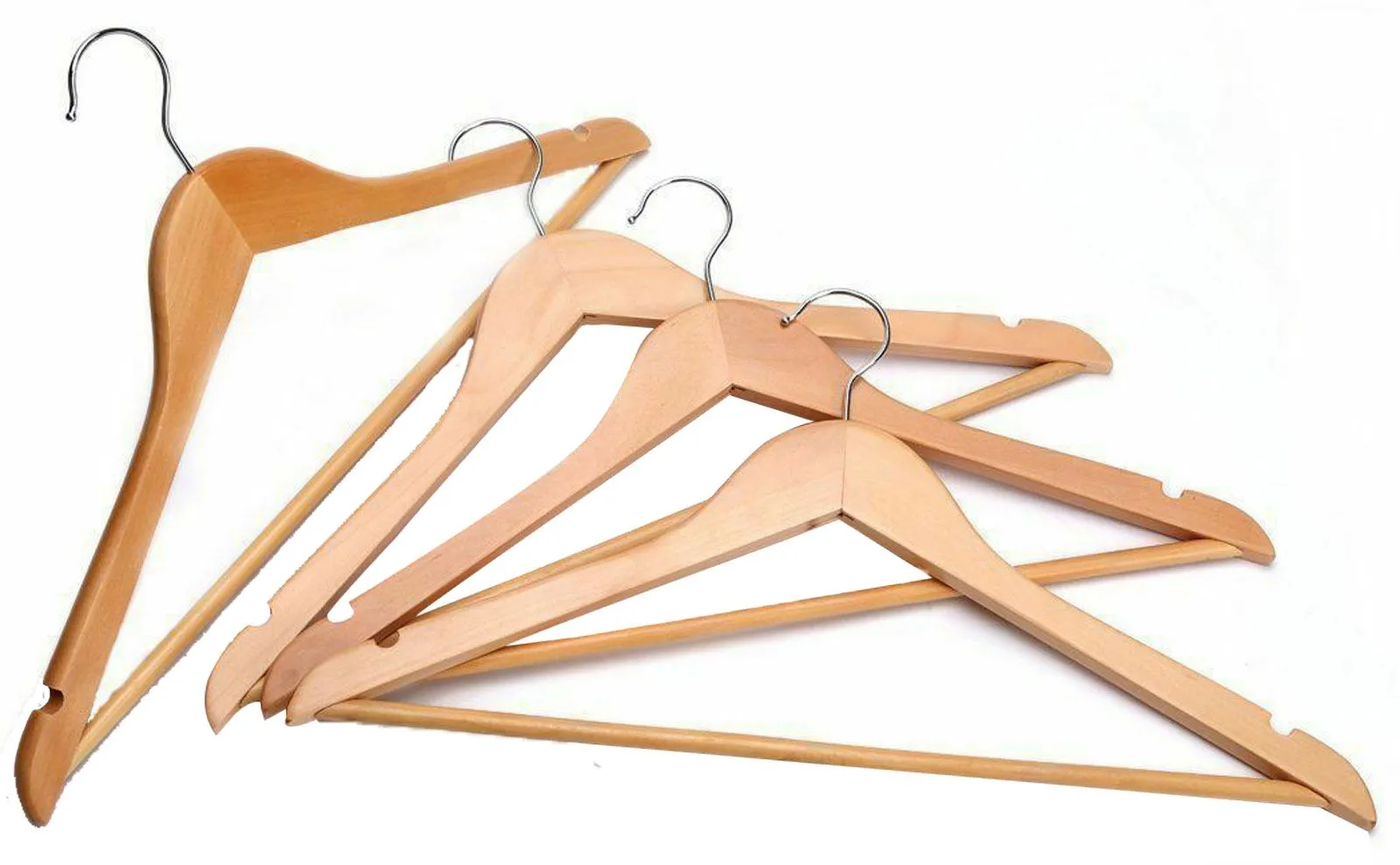 Wooden Hangers With Metal Hook - 40/60/80/120 Pack