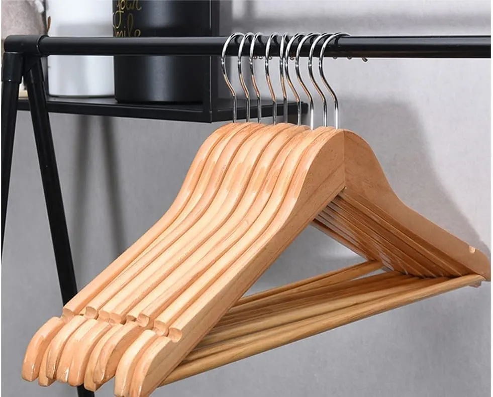 Wooden Hangers With Metal Hook - 40/60/80/120 Pack